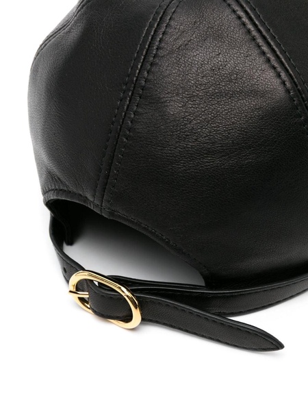 Gucci-plaque leather baseball cap