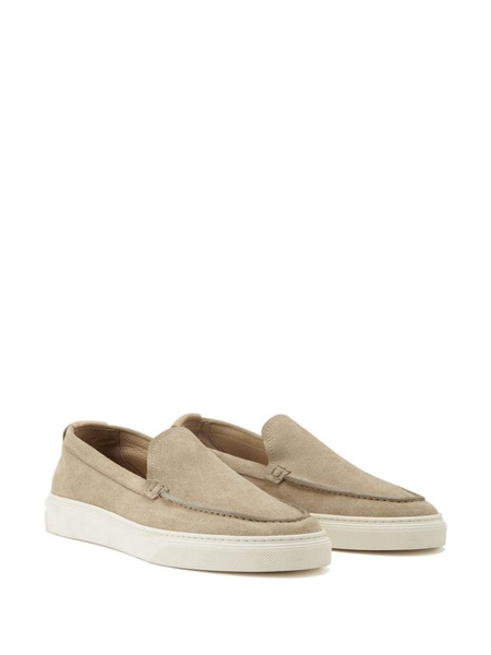 almond-toe suede loafers