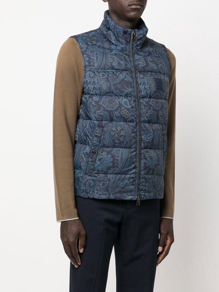 paisley zipped gilet