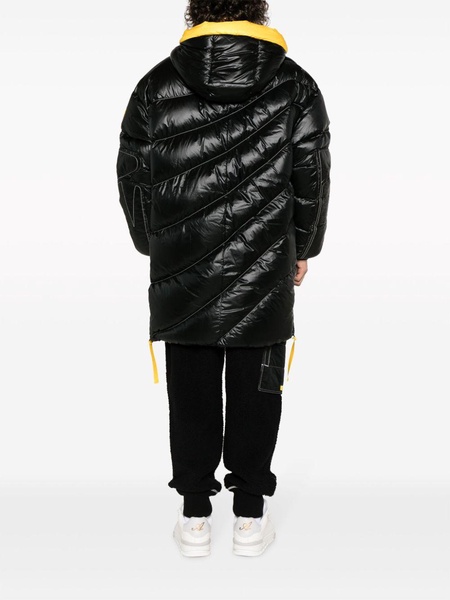 x Pyer Moss hooded quilted down coat