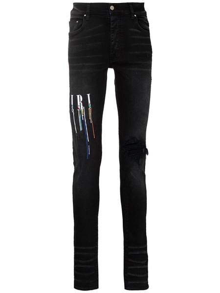 logo-embroidered skinny jeans