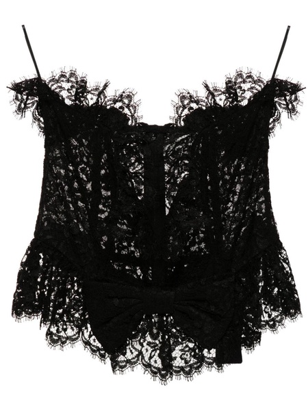 bow-detail lace bustier top