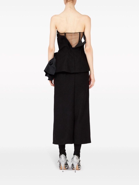 Black Decortiqué Wool Midi Dress