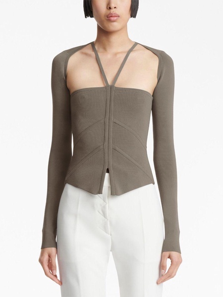 square-neck corset-style top