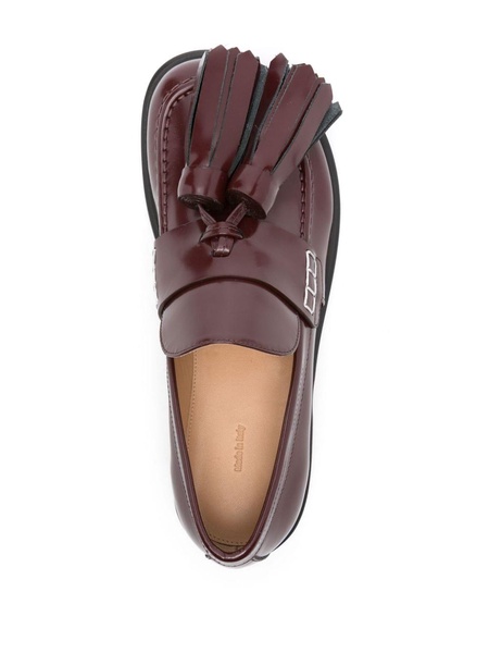 tasseled leather loafers