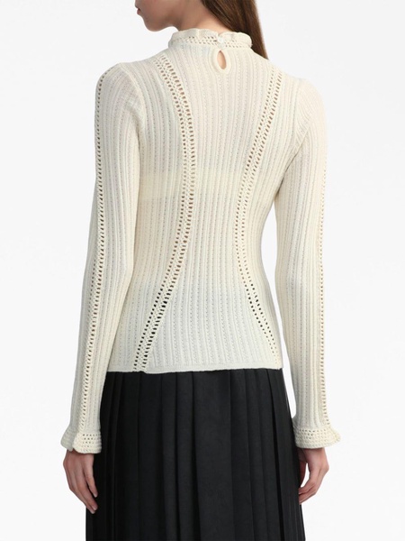 Riva crochet-detailing wool jumper