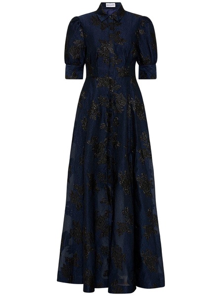 Antoinette floral-jacquard gown