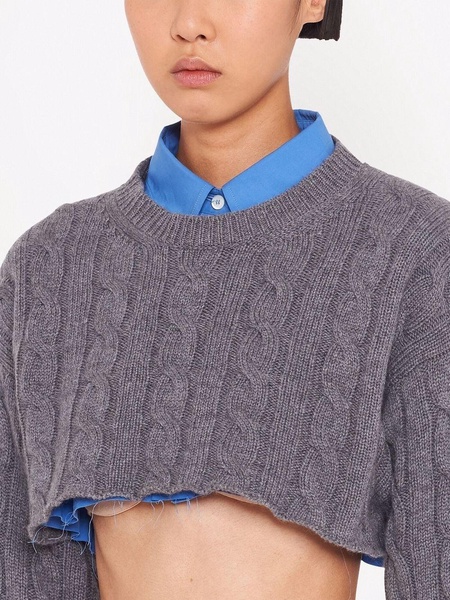 cable knit cropped cashmere jumper