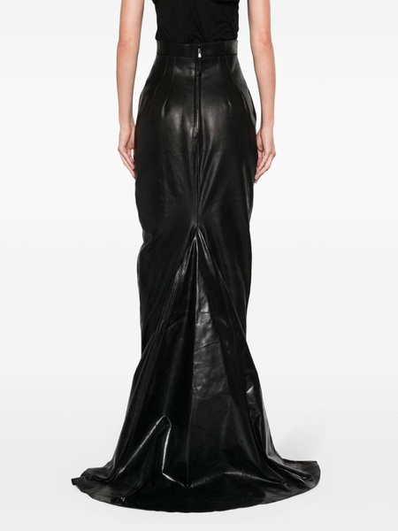 Black Dirt Pillar Leather Maxi Skirt