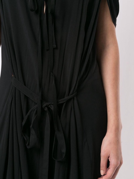 ruffled neck asymmetric dress