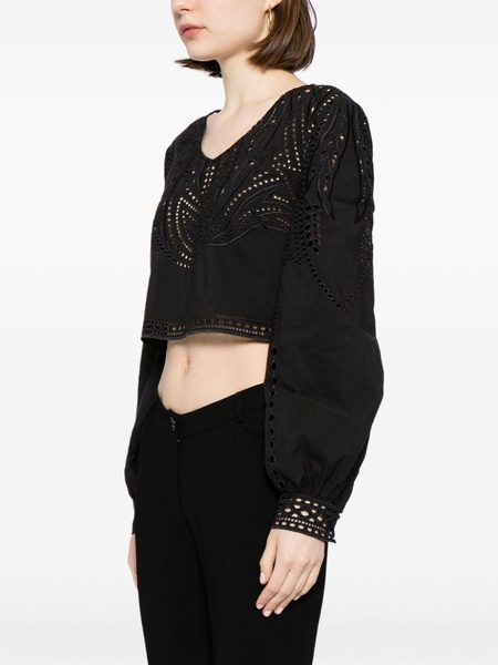 broderie-anglaise cropped top