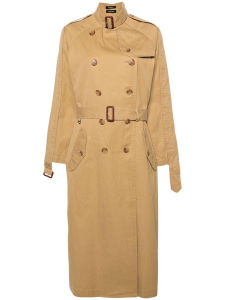 decorative-belts double-breasted trench coat