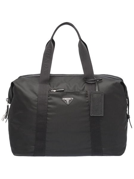 Re-Nylon triangle logo holdall bag