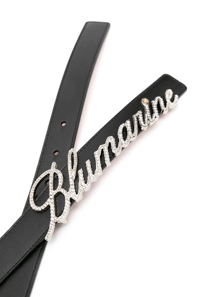 logo-lettering leather belt