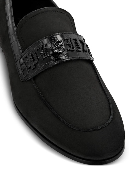 Gothic logo-lettering loafers 