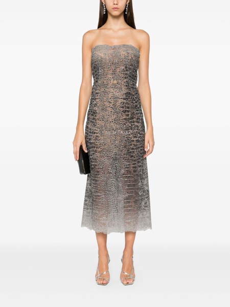 snakeskin-effect dress