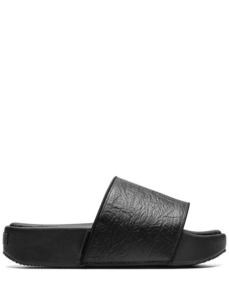 Y-3 "Black/Black/Core White" slides