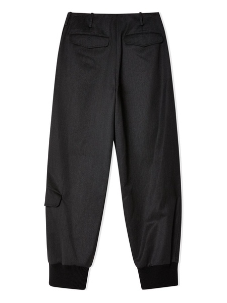 button placket straight-leg trousers