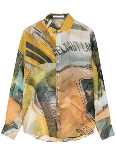 graphic-print silk shirt