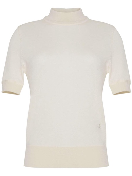 mock-neck cashmere top