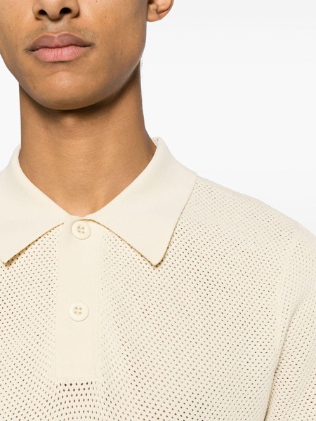 waffle-knit polo shirt