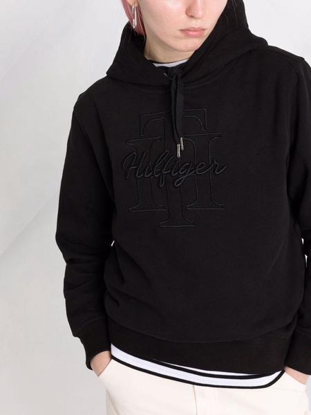 embroidered-logo cotton hoodie