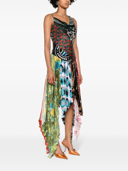 Regenerated Scarves silk midi dress