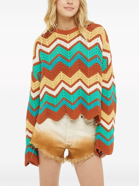 Kaleidoscopic chevron knit jumper