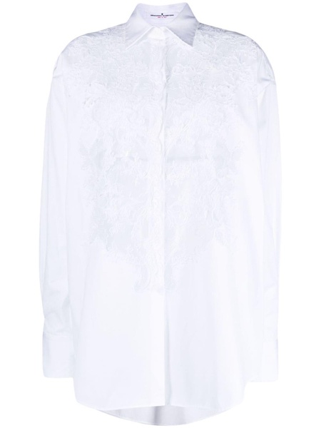 lace-pattern cotton shirt 