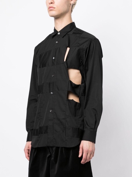 panelled cut-out cotton shirt