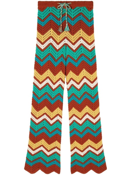 Kaleidoscopic chevron knit trousers