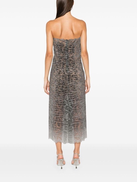 snakeskin-effect dress