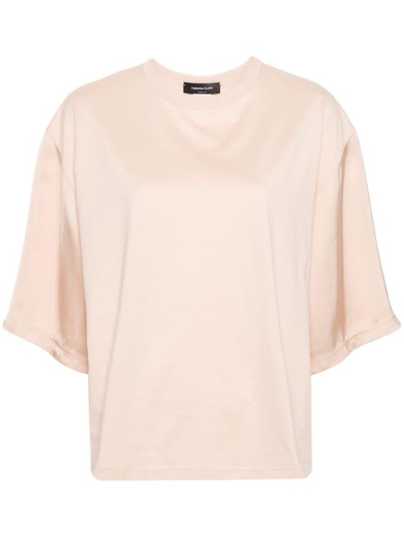 satin-detailed cotton T-shirt