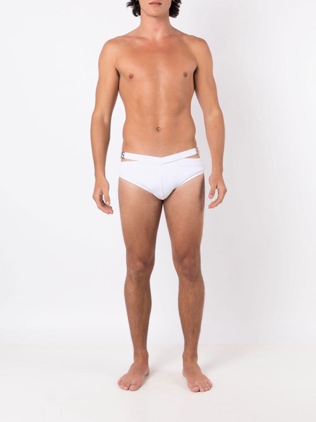 cut-out logo swimming trunks