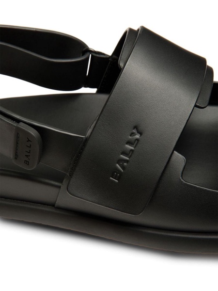 logo-debossed leather sandals