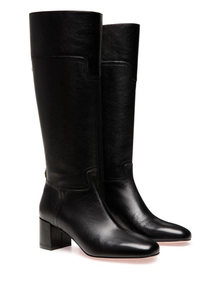 logo-plaque heeled boots