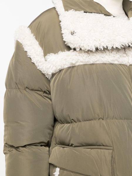 faux shearling-trim padded coat