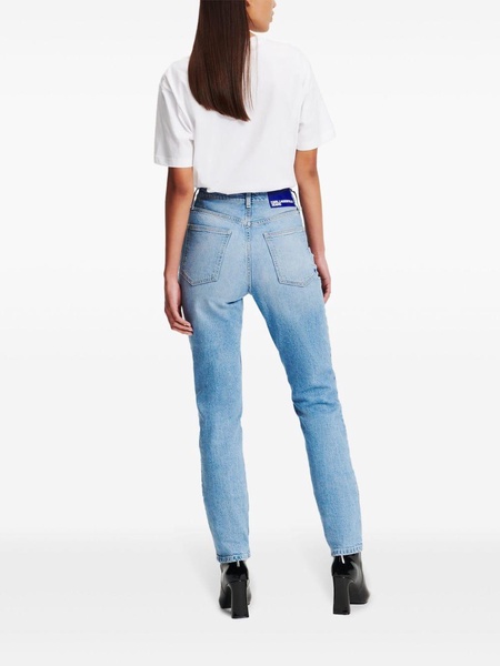 high-rise tapered jeans