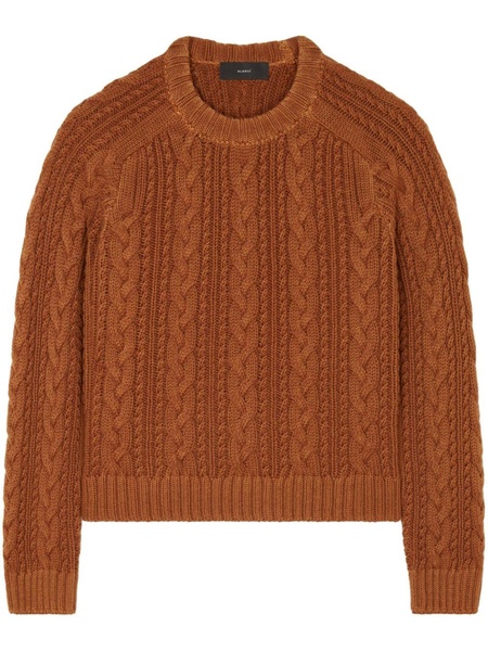 cable-knit virgin-wool jumper