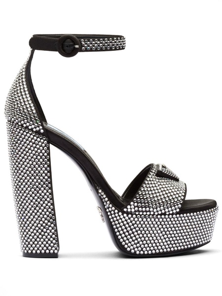 135mm crystal-studded platform sandals