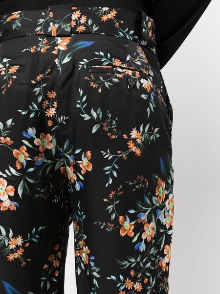 floral-print tailored trousers