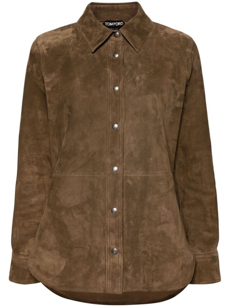 long-sleeve suede shirt