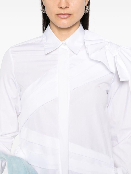 drape bow shirt