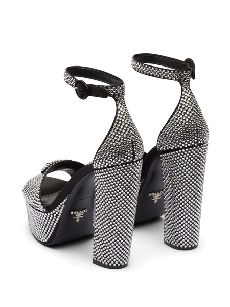 135mm crystal-studded platform sandals