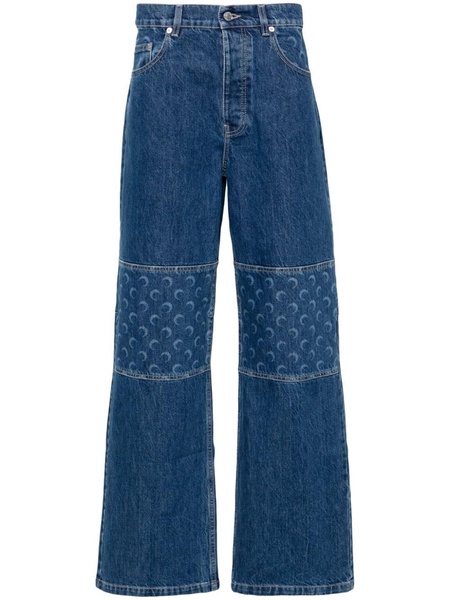 mid-rise straight-leg jeans