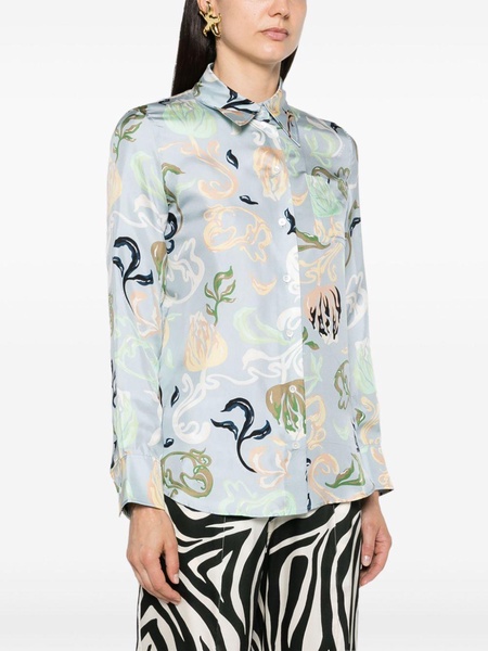 graphic-print silk shirt