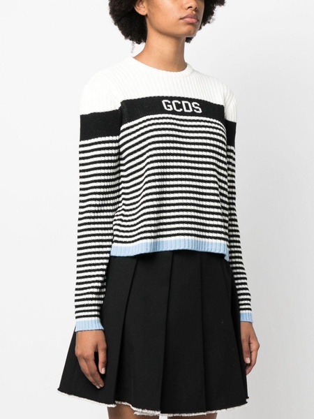 jacquard-logo striped jumper