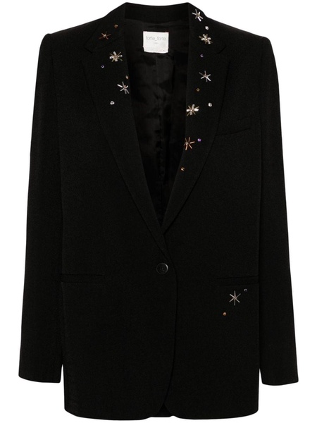 crystal-embellished single-breasted blazer