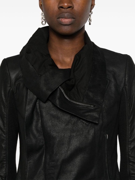 Black Asymmetric Leather Jacket