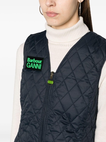 x GANNI diamond-quilted gilet